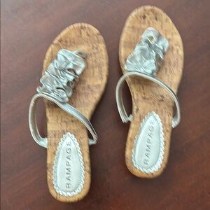Rampage Metallic Sandals with Cork Base